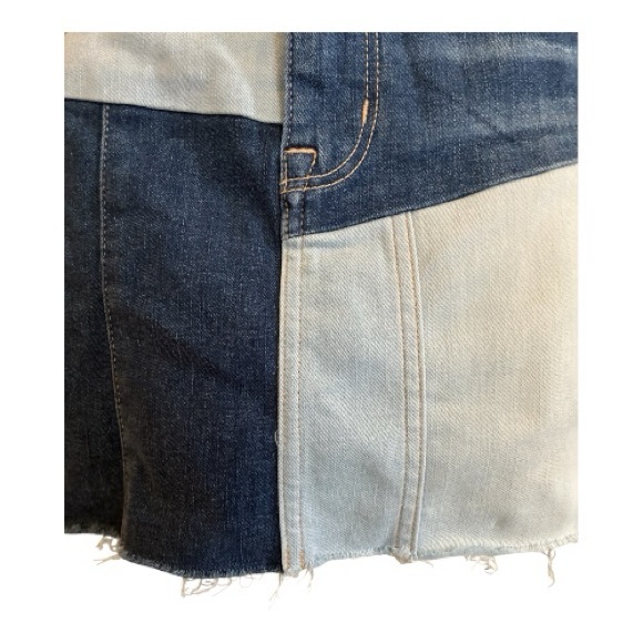 NWT American Eagle Patchwork Denim Mini Skirt Sz 4 High Waisted - Picture 2 of 16